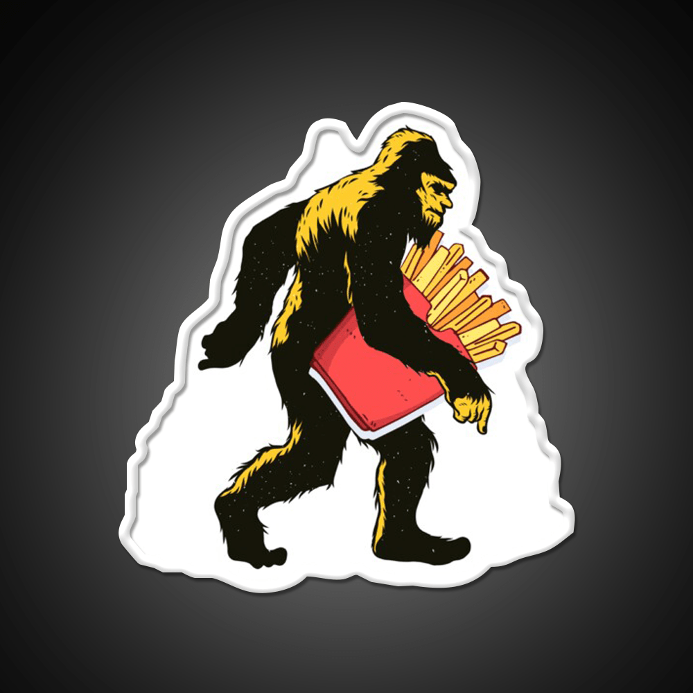 French Fries Bigfoot Fast Food Led Neon Sign For Burger Place Rgb Color - Shineneon