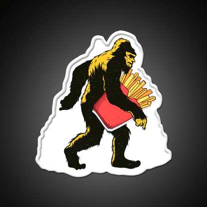 French Fries Bigfoot Fast Food Led Neon Sign For Burger Place Rgb Color - Shineneon