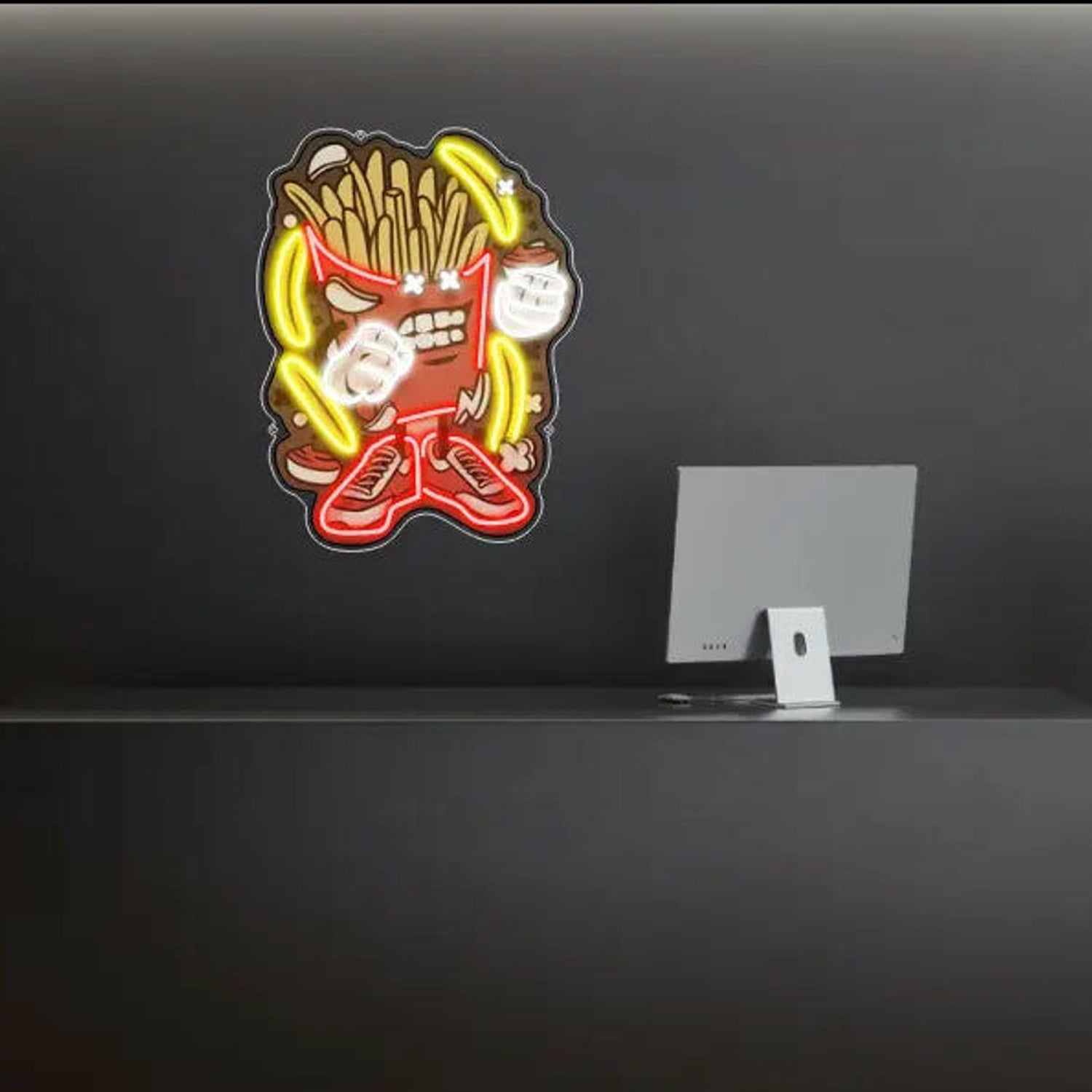 French Fries Cartoon Uv Light Neon Art And Easy Install | Shineneon