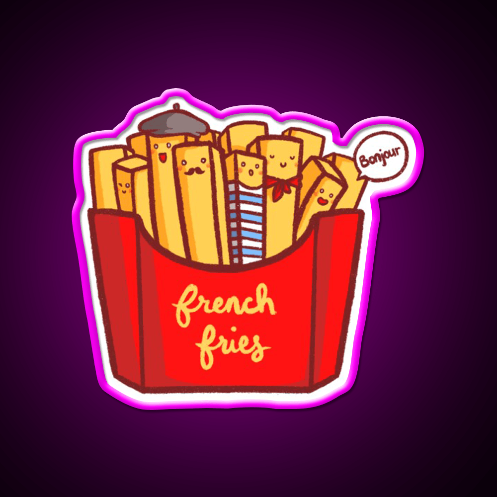 French Fries Fast Food Led Neon Sign For Burger Place Artwork Led Sign Rgb Color - Shineneon