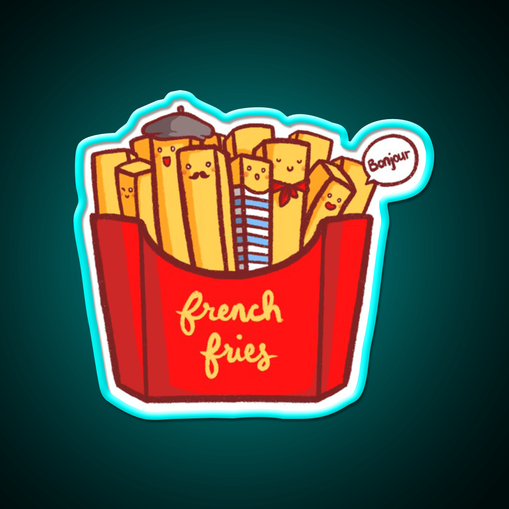 French Fries Fast Food Led Neon Sign For Burger Place Artwork Led Sign Rgb Color - Shineneon