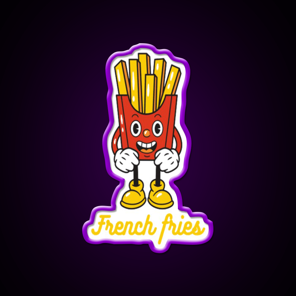 French Fries Fast Food Led Neon Sign For Burger Place Artwork Neon Sign Rgb Color - Shineneon