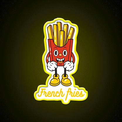 French Fries Fast Food Led Neon Sign For Burger Place Artwork Neon Sign Rgb Color - Custom LED neon sign front view