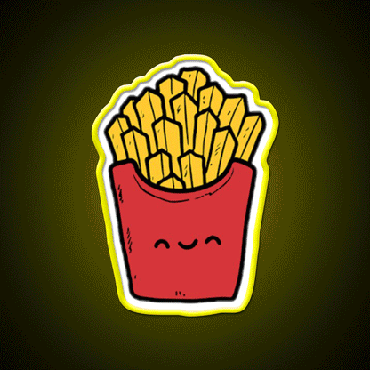 French Fries Fast Food Led Neon Sign For Burger Place Burger Led Sign Rgb Color - Custom LED neon sign front view