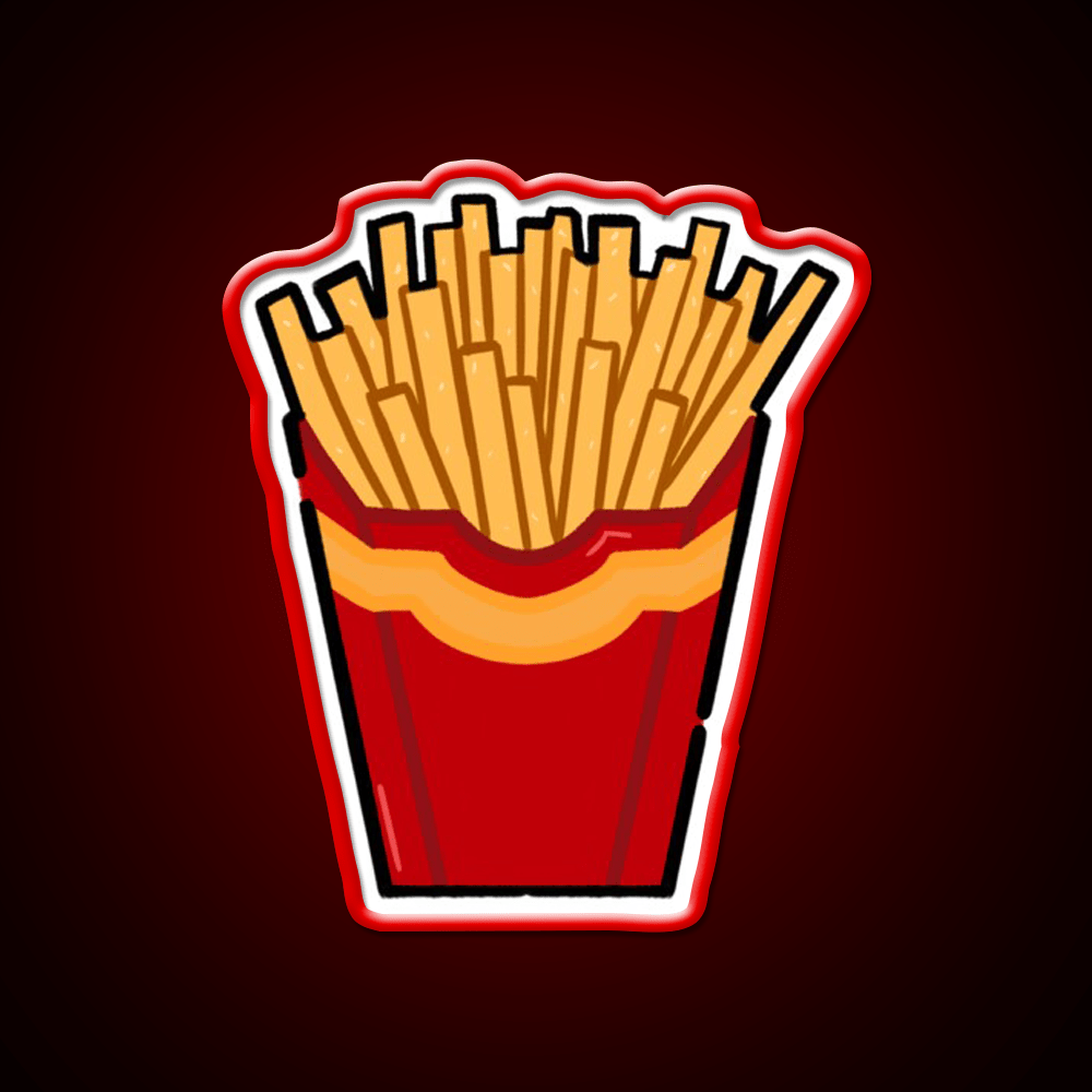 French Fries Fast Food Led Neon Sign For Burger Place Fries Neon Sign Rgb Color - Shineneon