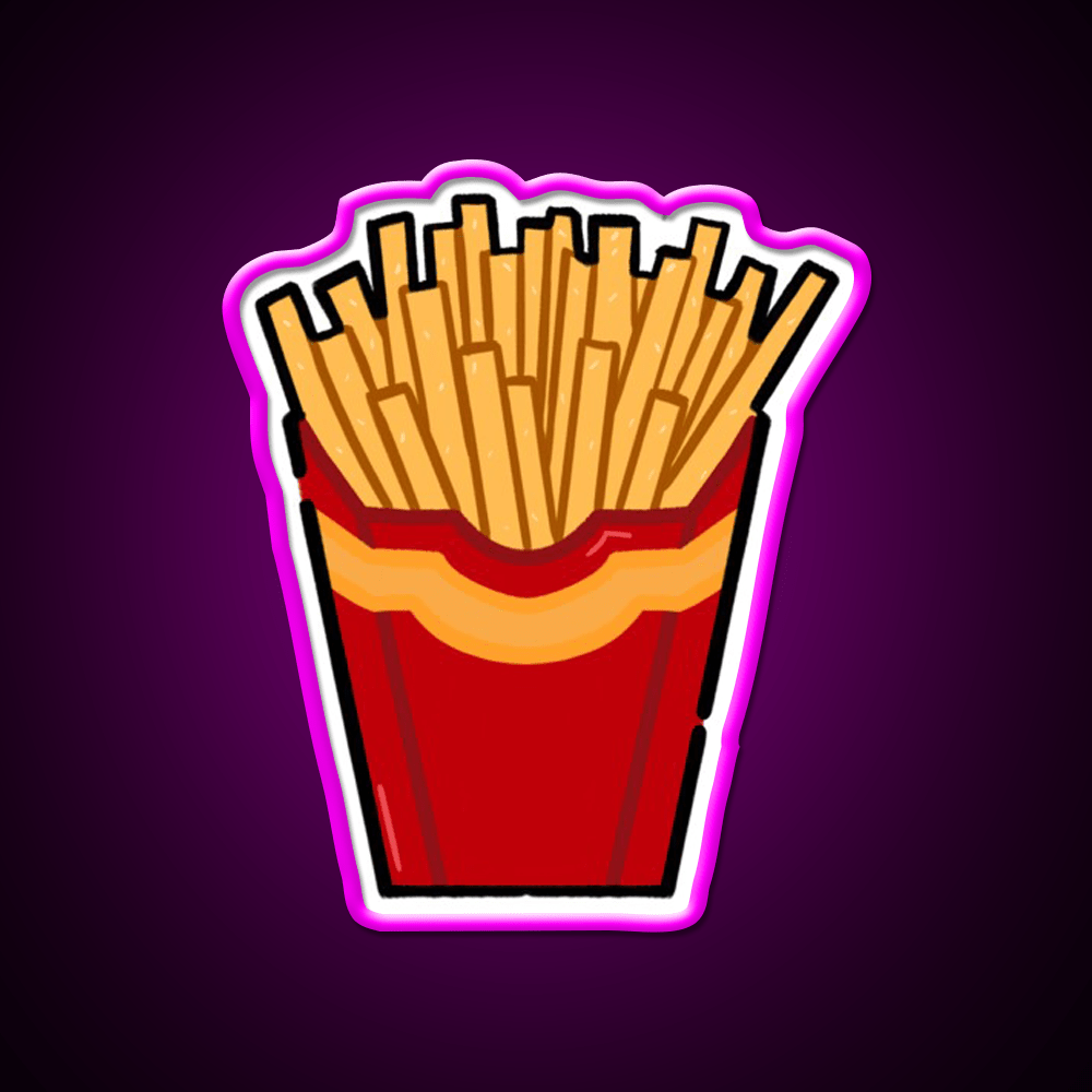 French Fries Fast Food Led Neon Sign For Burger Place Fries Neon Sign Rgb Color - Shineneon