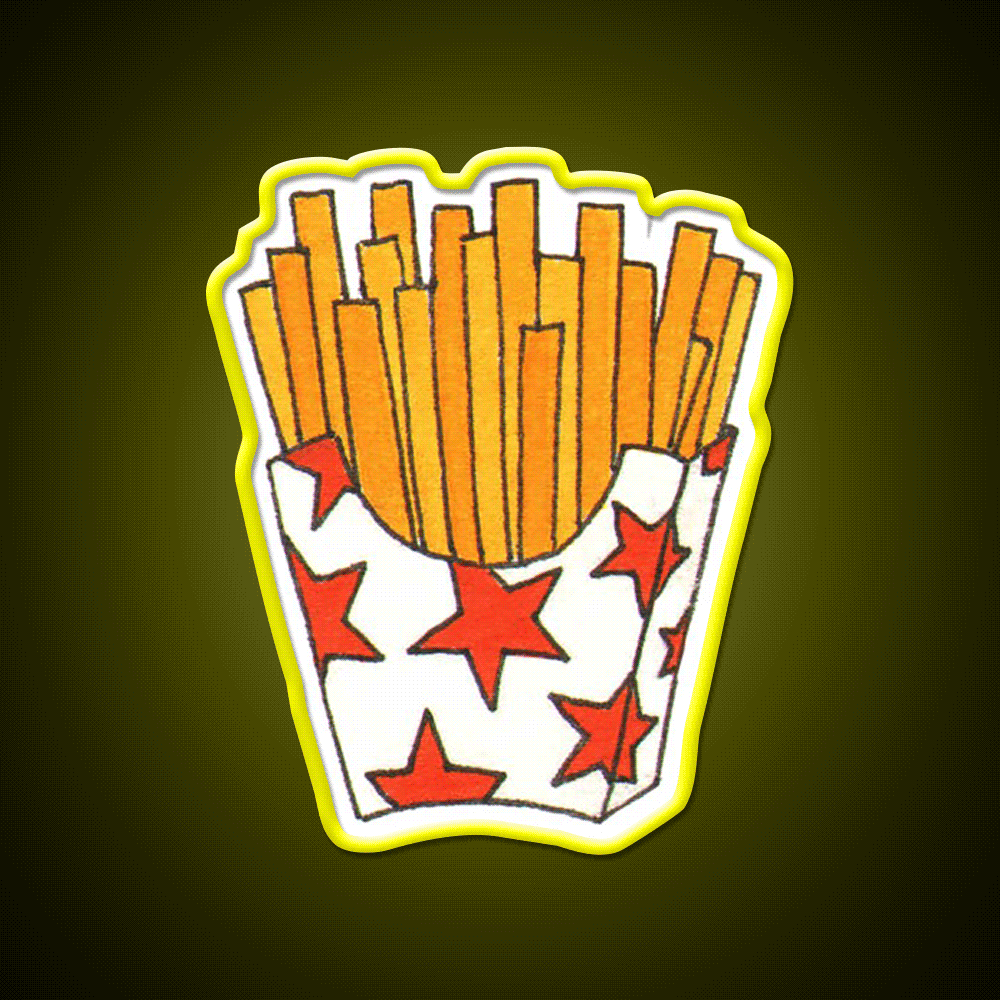 French Fries Fast Food Led Neon Sign For Burger Place Led Sign Rgb Color - Custom LED neon sign front view