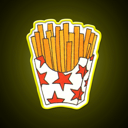 French Fries Fast Food Led Neon Sign For Burger Place Led Sign Rgb Color - Custom LED neon sign front view