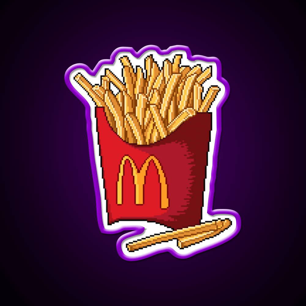 French Fries Fast Food Led Neon Sign For Burger Place Open Food Sign Rgb Color - Shineneon