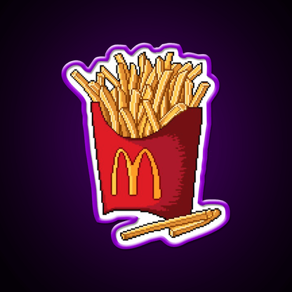 French Fries Fast Food Led Neon Sign For Burger Place Open Food Sign Rgb Color - Shineneon
