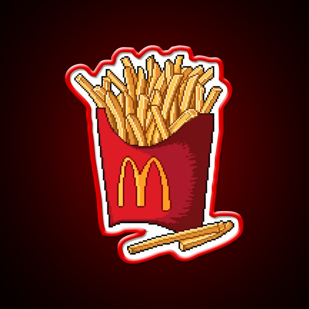 French Fries Fast Food Led Neon Sign For Burger Place Open Food Sign Rgb Color - Shineneon