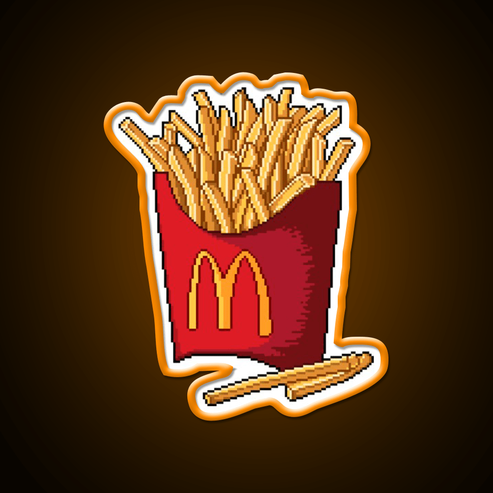 French Fries Fast Food Led Neon Sign For Burger Place Open Food Sign Rgb Color - Shineneon