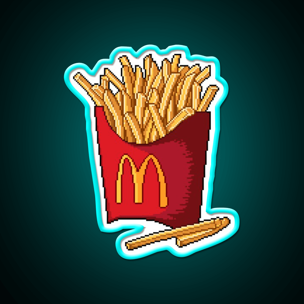 French Fries Fast Food Led Neon Sign For Burger Place Open Food Sign Rgb Color - Shineneon
