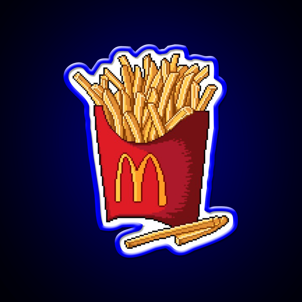 French Fries Fast Food Led Neon Sign For Burger Place Open Food Sign Rgb Color - Shineneon