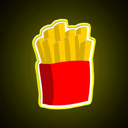 French Fries Fast Food Led Neon Sign For Burger Place Open Led Sign Rgb Color - Custom LED neon sign front view