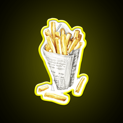 French Fries Fast Food Led Neon Sign For Burger Place Rgb Color - Shineneon