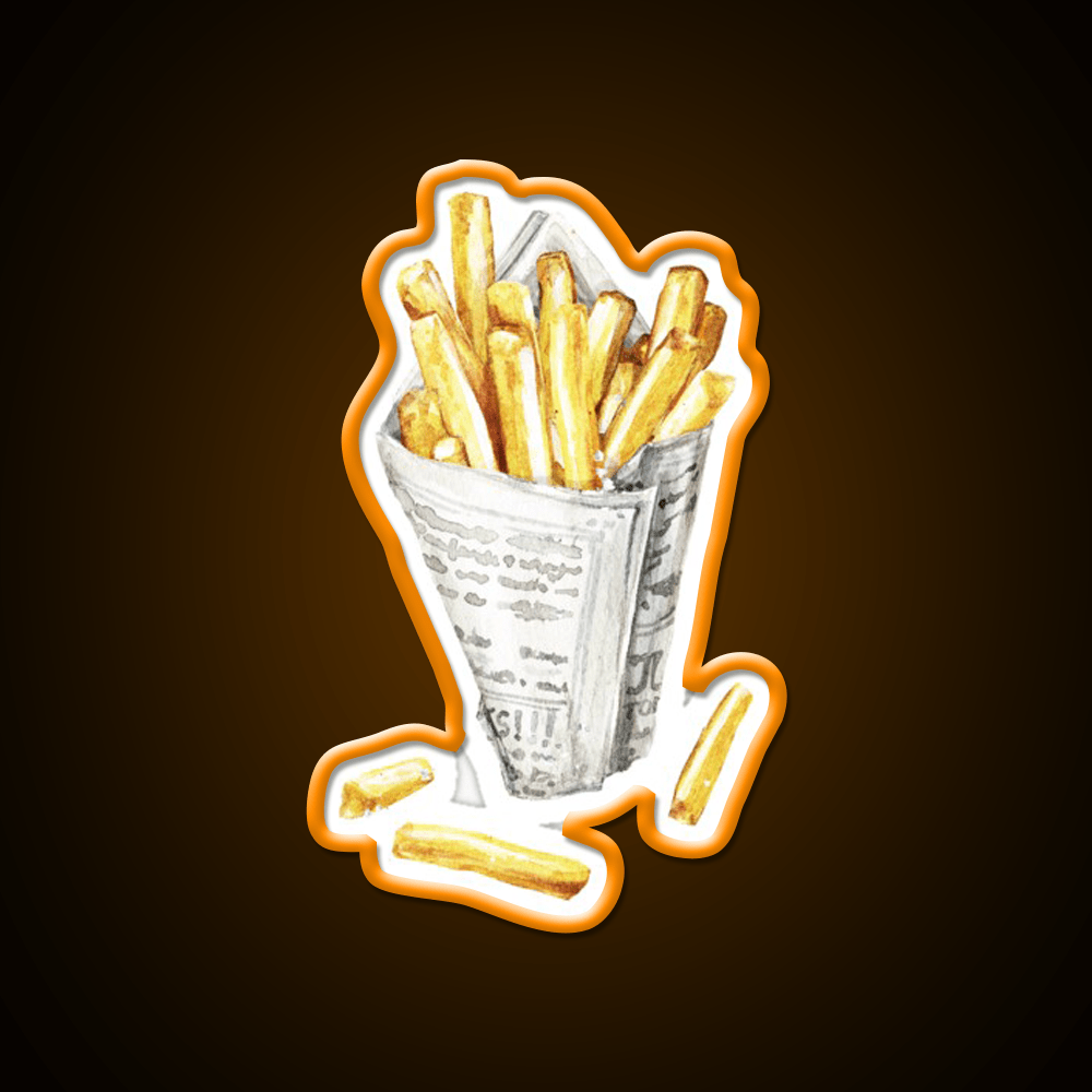 French Fries Fast Food Led Neon Sign For Burger Place Rgb Color - Shineneon