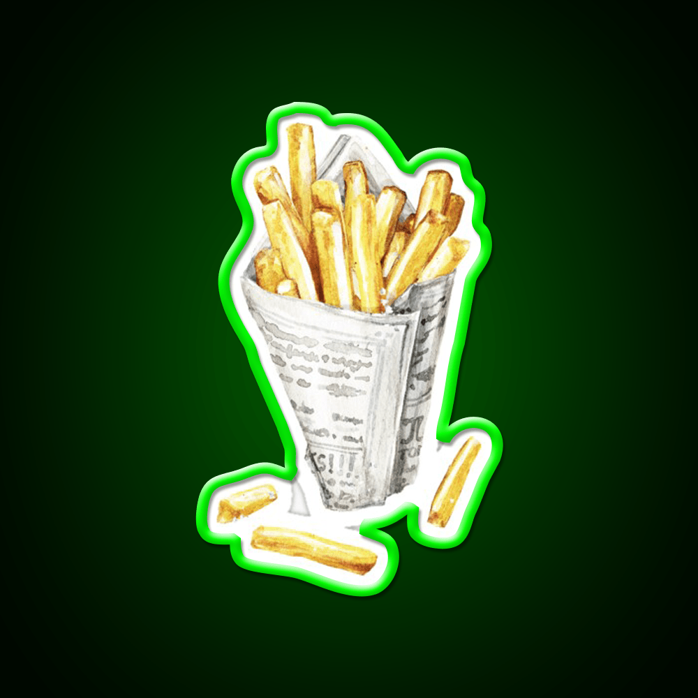 French Fries Fast Food Led Neon Sign For Burger Place Rgb Color - Shineneon