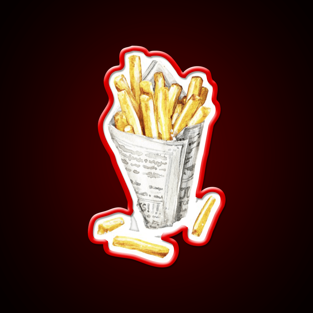French Fries Fast Food Led Neon Sign For Burger Place Rgb Color - Shineneon
