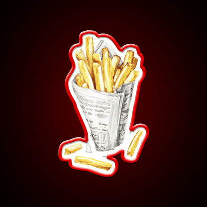 French Fries Fast Food Led Neon Sign For Burger Place Rgb Color - Shineneon