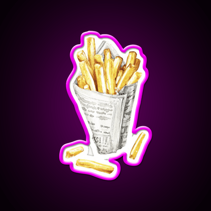 French Fries Fast Food Led Neon Sign For Burger Place Rgb Color - Shineneon