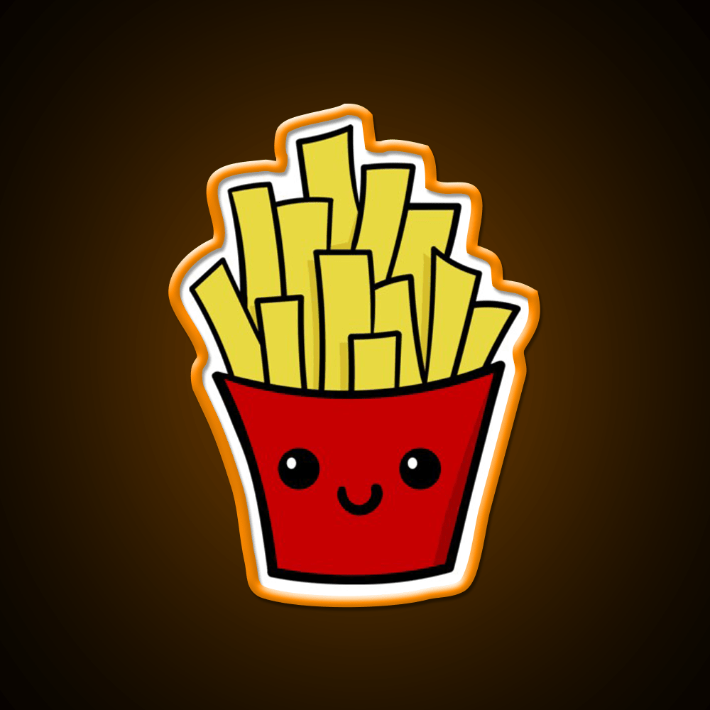 French Fries Fast Food Led Neon Sign For Burger Place Uv Printed Neon Sign Rgb Color - Shineneon