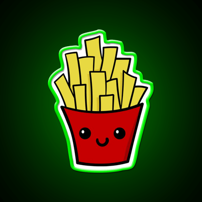 French Fries Fast Food Led Neon Sign For Burger Place Uv Printed Neon Sign Rgb Color - Shineneon