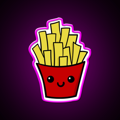 French Fries Fast Food Led Neon Sign For Burger Place Uv Printed Neon Sign Rgb Color - Shineneon