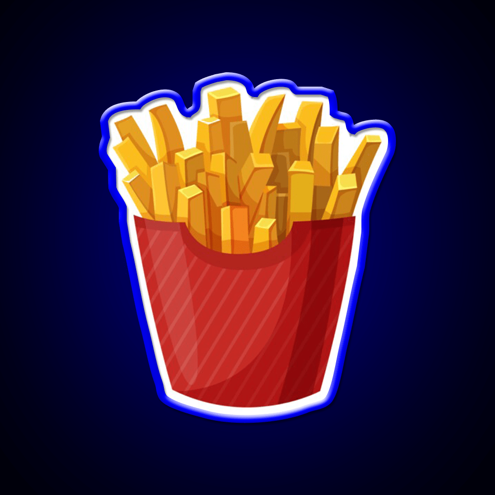 French Fries Graphic Fast Food Led Neon Sign For Burger Place Rgb Color - Shineneon