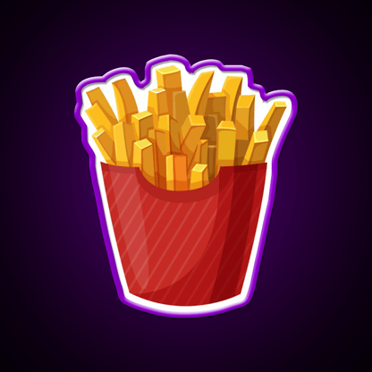 French Fries Graphic Fast Food Led Neon Sign For Burger Place Rgb Color - Shineneon