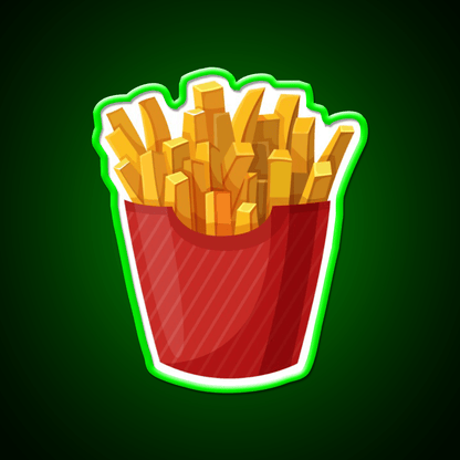 French Fries Graphic Fast Food Led Neon Sign For Burger Place Rgb Color - Shineneon