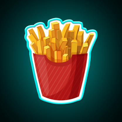 French Fries Graphic Fast Food Led Neon Sign For Burger Place Rgb Color - Shineneon