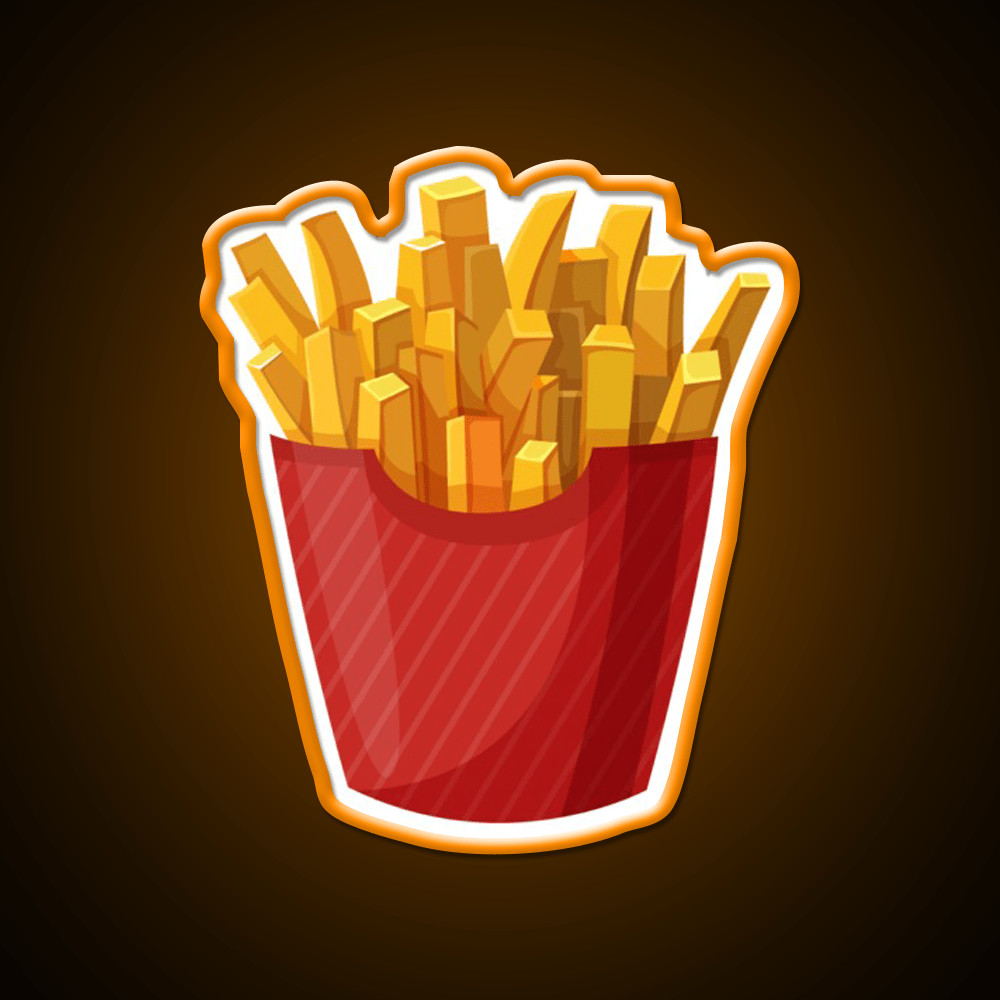 French Fries Graphic Fast Food Led Neon Sign For Burger Place Rgb Color - Shineneon