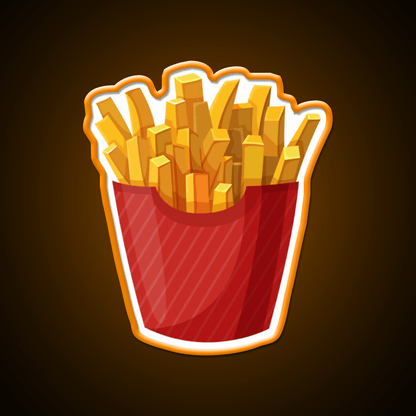 French Fries Graphic Fast Food Led Neon Sign For Burger Place Rgb Color - Shineneon