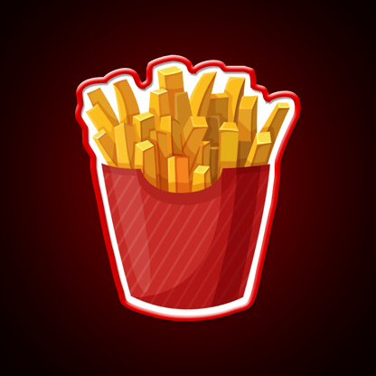 French Fries Graphic Fast Food Led Neon Sign For Burger Place Rgb Color - Shineneon
