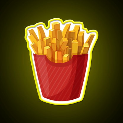 French Fries Graphic Fast Food Led Neon Sign For Burger Place Rgb Color - Shineneon