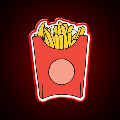 French Fries Illustration Fast Food Led Neon Sign For Burger Place Rgb Color - Shineneon
