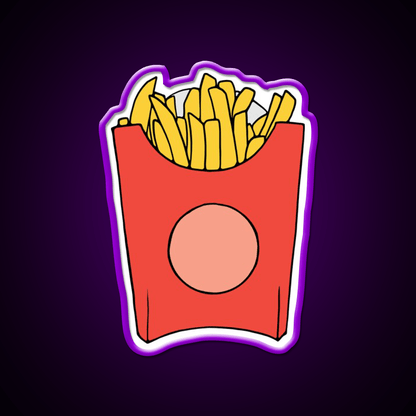 French Fries Illustration Fast Food Led Neon Sign For Burger Place Rgb Color - Shineneon