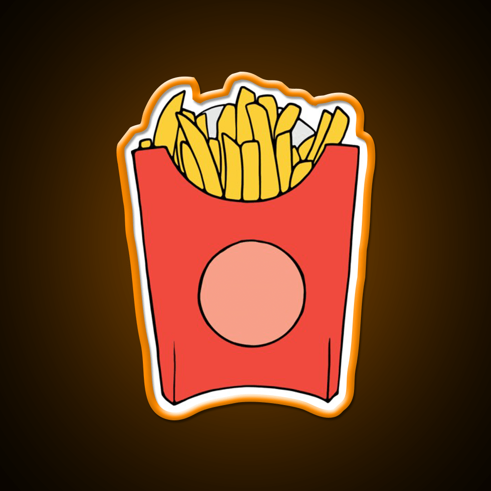 French Fries Illustration Fast Food Led Neon Sign For Burger Place Rgb Color - Shineneon