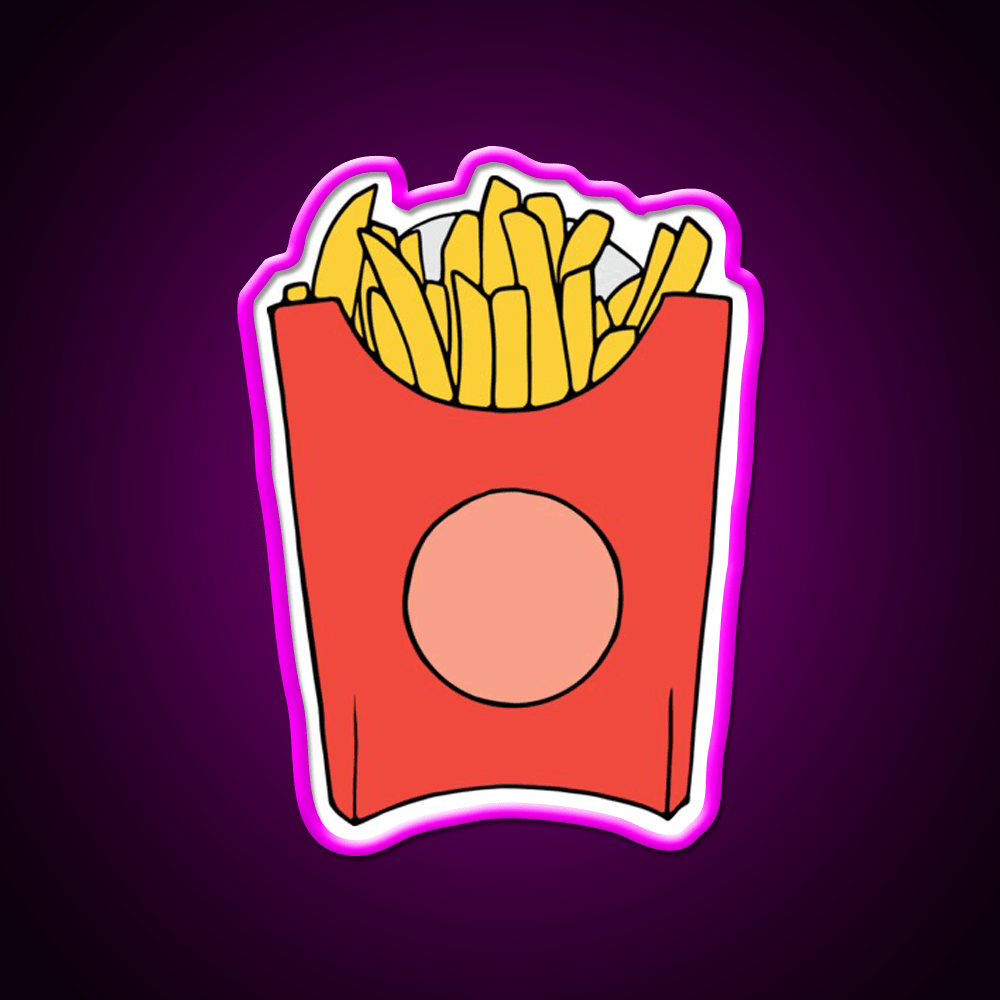 French Fries Illustration Fast Food Led Neon Sign For Burger Place Rgb Color - Shineneon