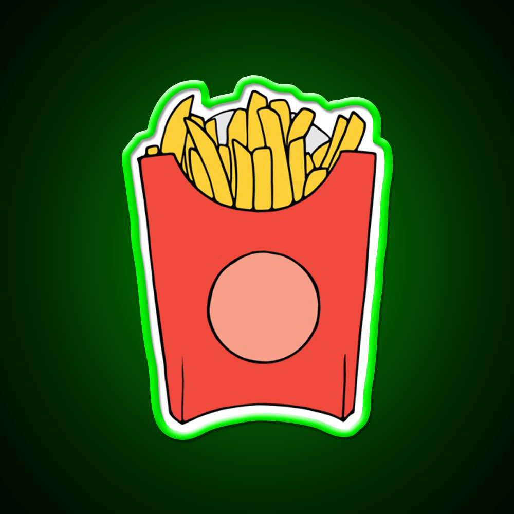French Fries Illustration Fast Food Led Neon Sign For Burger Place Rgb Color - Shineneon