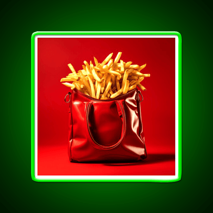 French Fries In Red Bag Fast Food Led Neon Sign For Burger Place Rgb Color - Shineneon