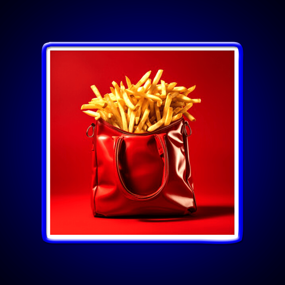 French Fries In Red Bag Fast Food Led Neon Sign For Burger Place Rgb Color - Shineneon