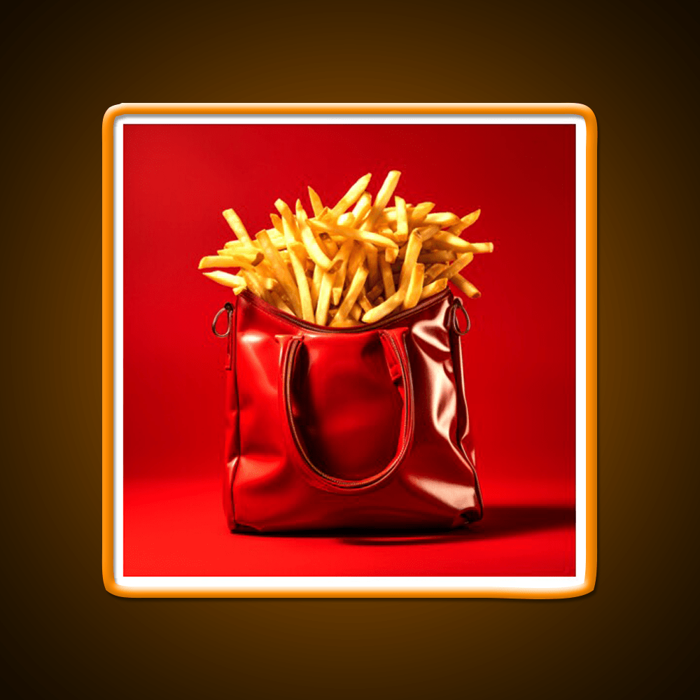 French Fries In Red Bag Fast Food Led Neon Sign For Burger Place Rgb Color - Shineneon