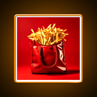 French Fries In Red Bag Fast Food Led Neon Sign For Burger Place Rgb Color - Shineneon