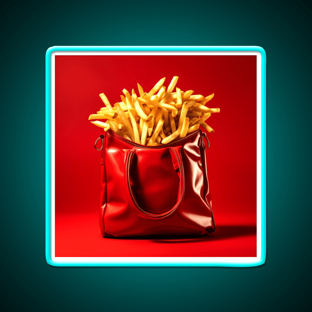 French Fries In Red Bag Fast Food Led Neon Sign For Burger Place Rgb Color - Shineneon