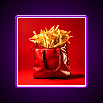 French Fries In Red Bag Fast Food Led Neon Sign For Burger Place Rgb Color - Shineneon