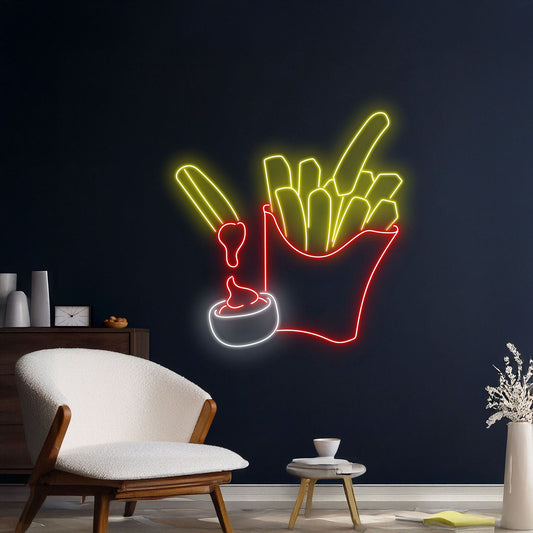 French Fries Led Neon Sign