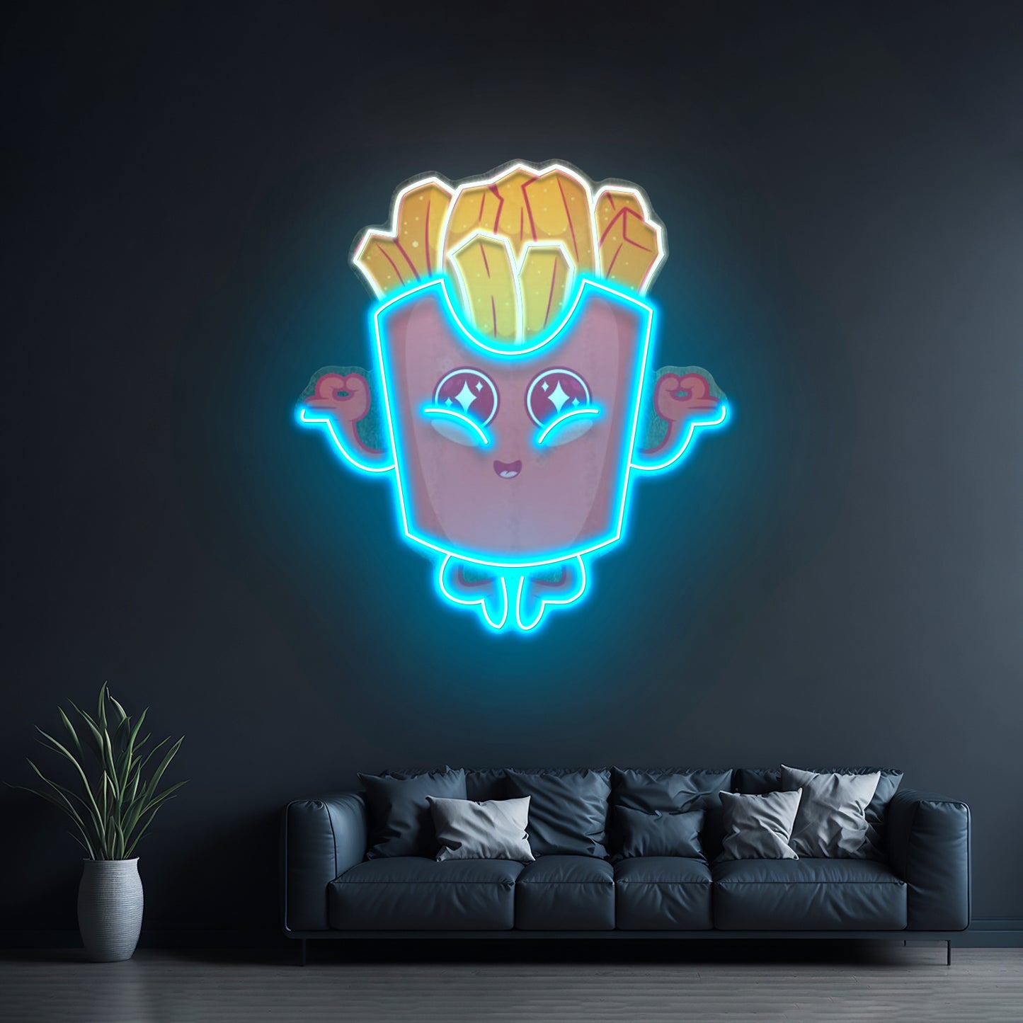 French Fries Led Neon Sign Light Custom Led Signs