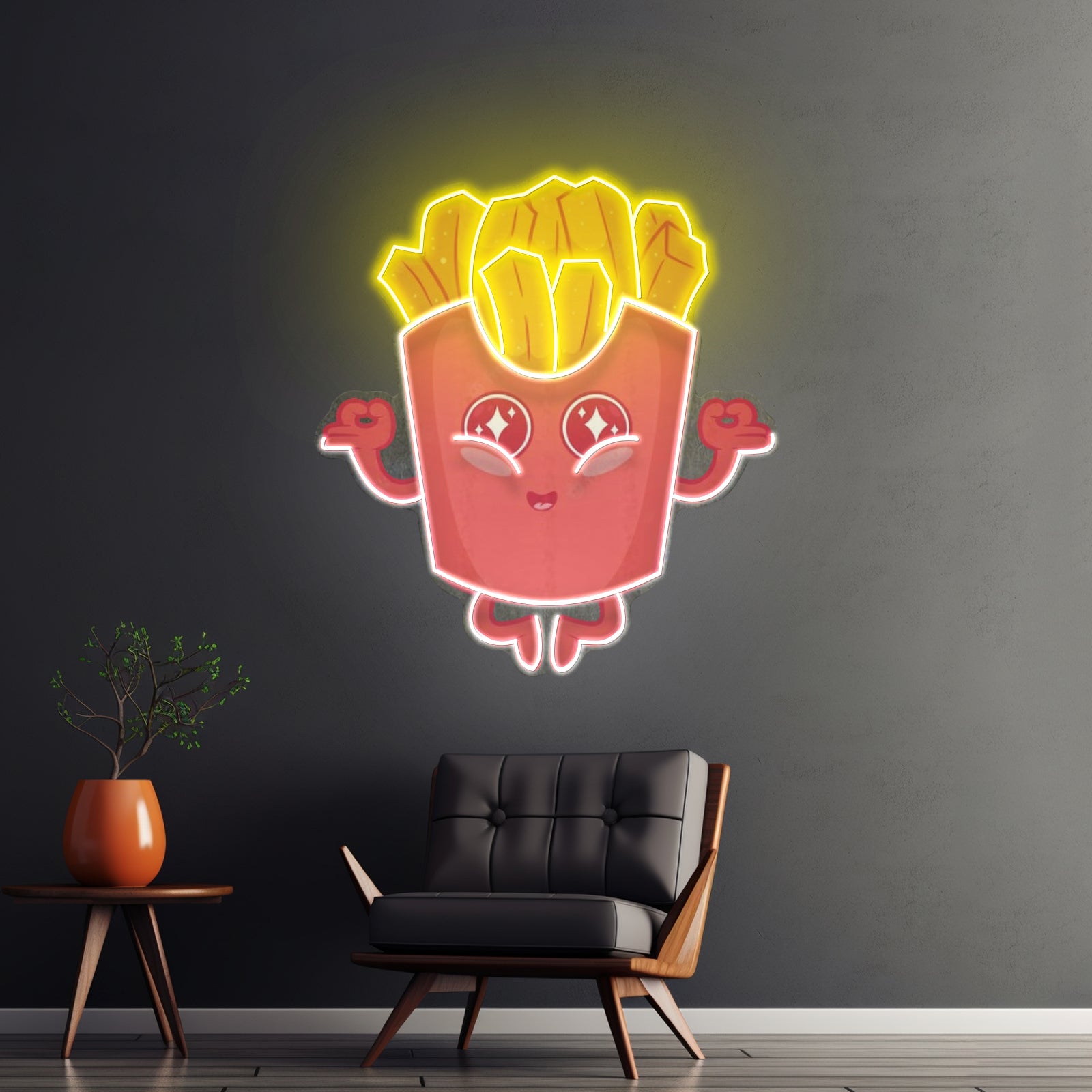 French Fries Led Neon Sign Light Custom Led Signs